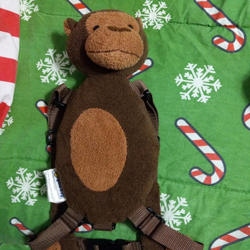 Gold Bug Monkey Safety Kid Toddler Brown Stuffed Animal Tail Leash & Harness